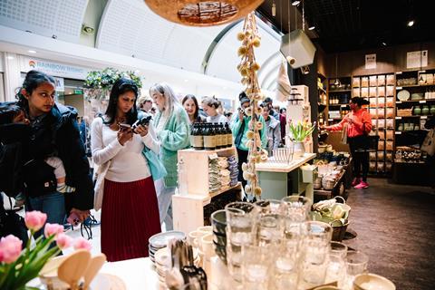 Customers shopping at Søstrene Grene store, Wandsworth